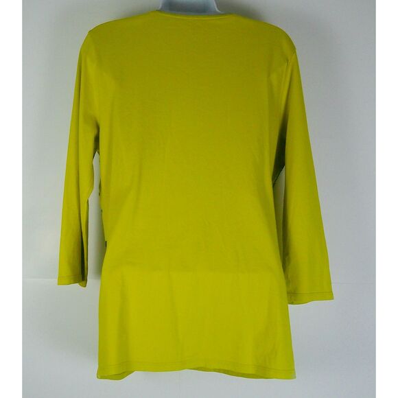 COLDWATER CREEK WOMENS YELLOW ROUND NECK SEQUIN & BEADED PULLOVER TOP. SIZE M - Picture 4 of 4